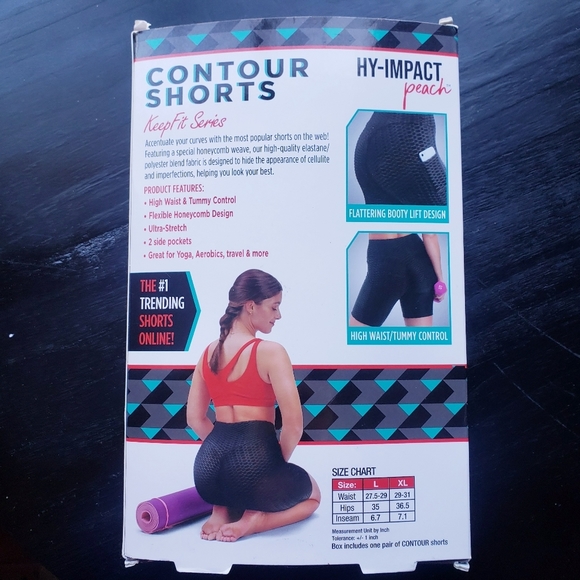 Hy-Impact peach contour shorts Keep Fit Series XL Waist  Tummy Control Workout - Picture 7 of 9